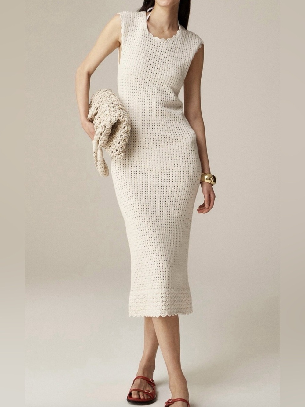 J. Crew - Crochet Open-Back Midi Dress / Cover-Up